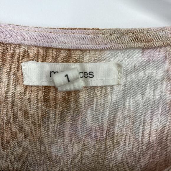 Maurices Crinkle knit Top size 1X 3/4 Sleeves Pastel watercolor Pattern Pullover - Picture 9 of 11